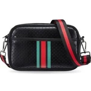 Perforated Crossbody Black Red Green